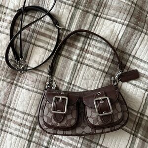 Coach Ashton Brown Signature Shoulder Bag